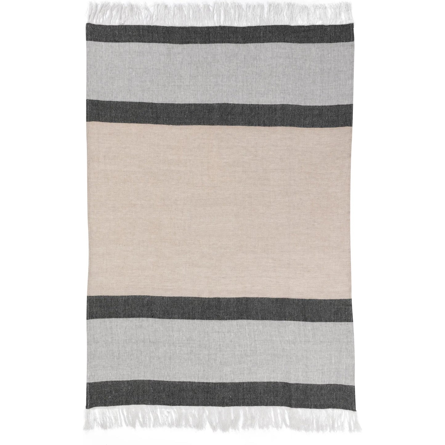 012 SI-2256374 | Primary Silo | TC Linen Cotton Blend Throw Blanket by Villa by Classic Home in gray. Made from 90% linen, 10% cotton in a transitional style.