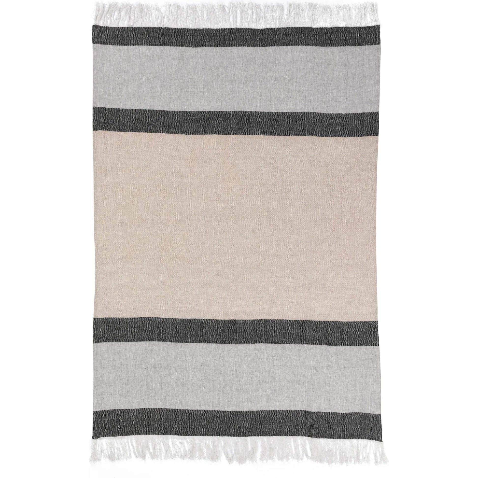 TC Linen Cotton Blend Throw Blanket by Villa by Classic Home in gray. Made from 90% linen, 10% cotton in a transitional style.