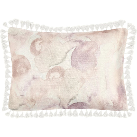 Lily Cotton Linen Blend Throw Pillow by Villa by Classic Home in pink. Made from 60% cotton, 40% belgian flax linen in a unique style.