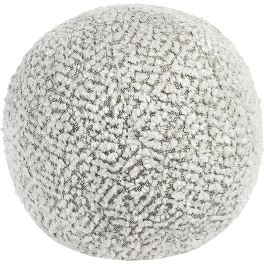 Maris Round Belgian Linen Throw Pillow by Villa by Classic Home in ivory. Made from 50% cotton, 50% linen in a unique style.