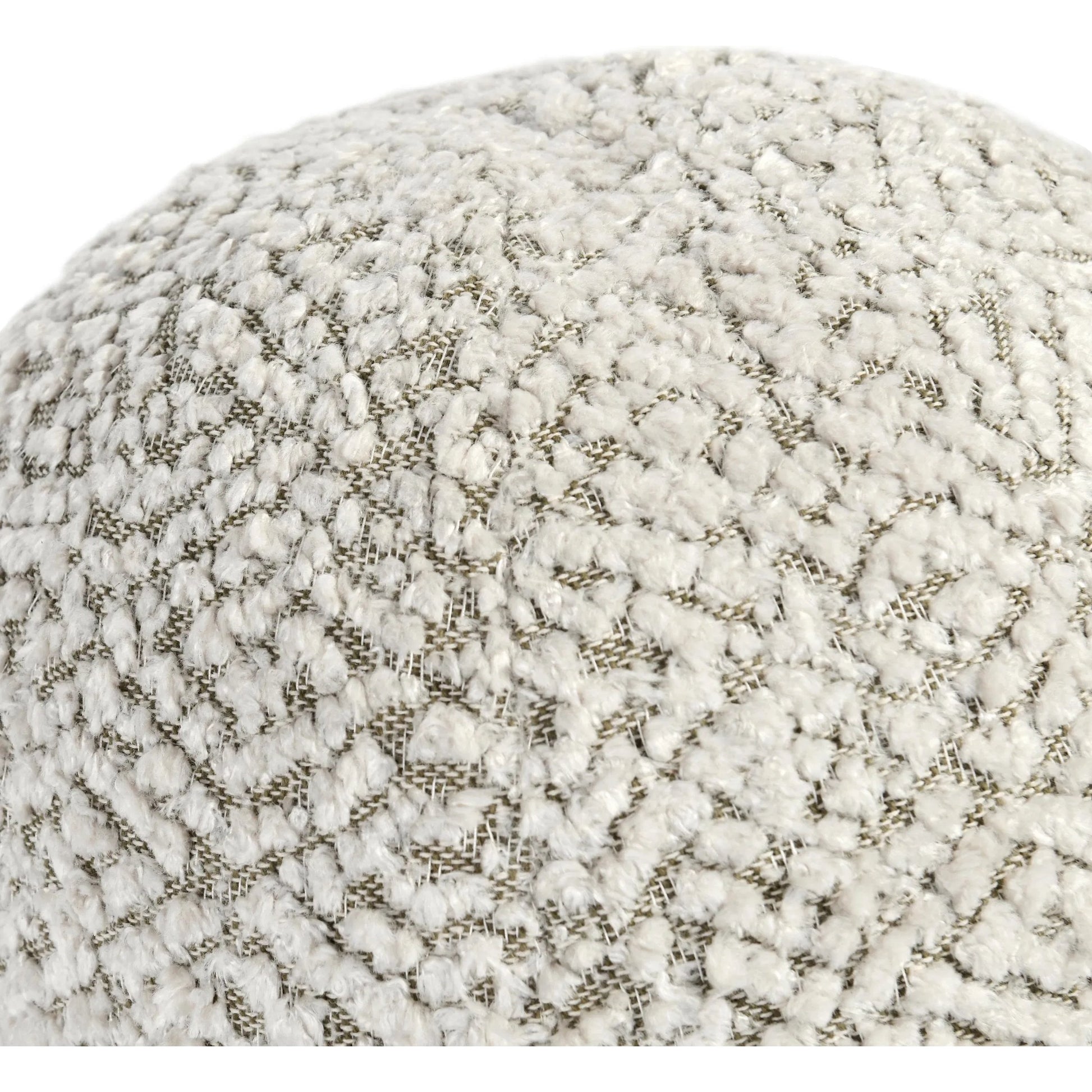 Maris Round Belgian Linen Throw Pillow by Villa by Classic Home in ivory. Made from 50% cotton, 50% linen in a transitional style.