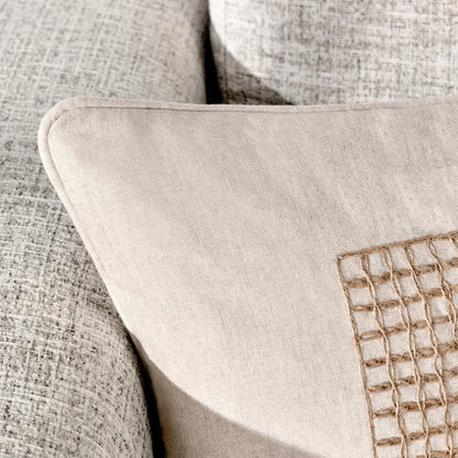 Siena Cotton Linen Blend Throw Pillow by Villa by Classic Home in beige. Made from 50% cotton, 50% belgian flax linen in a transitional style.
