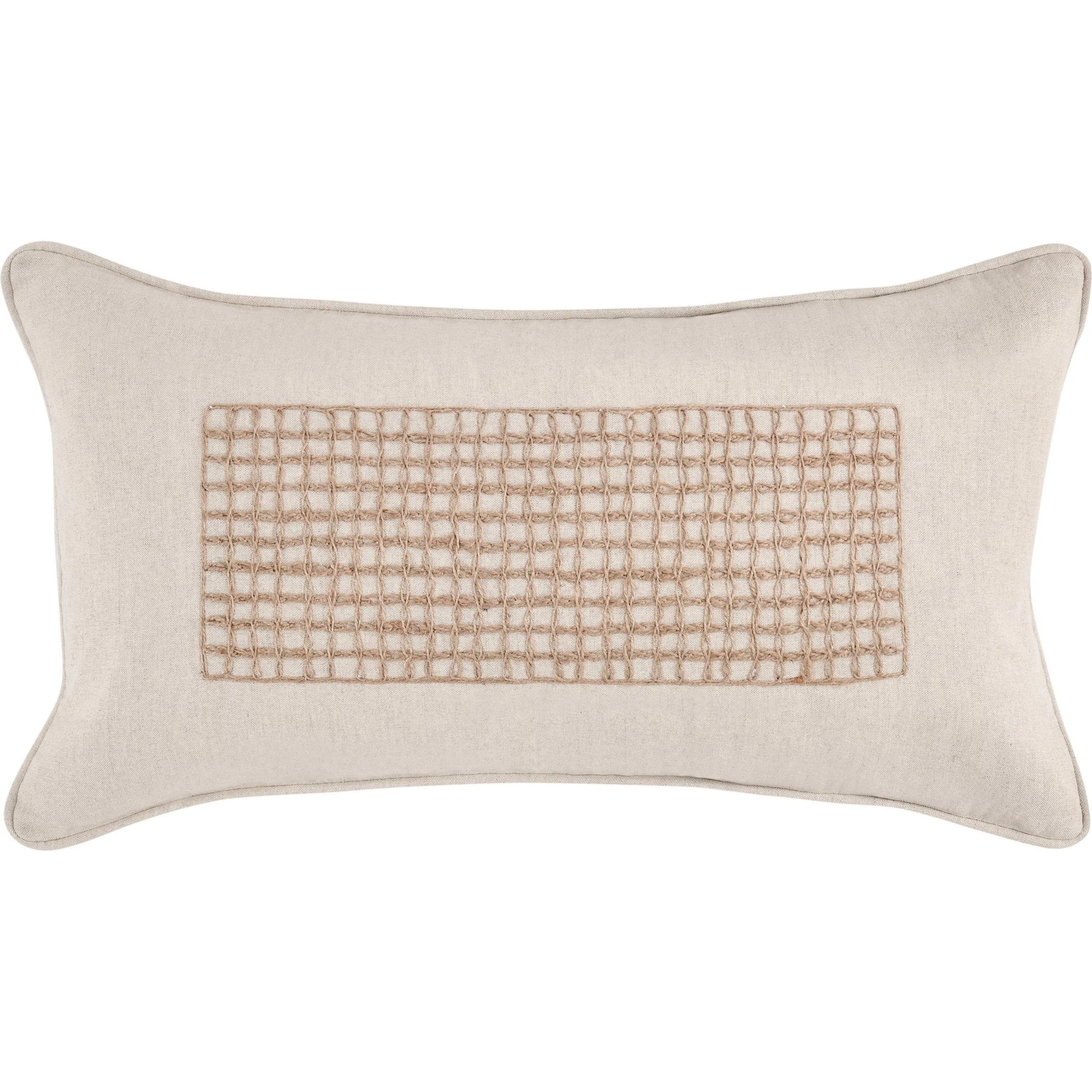 Siena Cotton Linen Blend Throw Pillow by Villa by Classic Home in beige. Made from 50% cotton, 50% belgian flax linen in a transitional style.