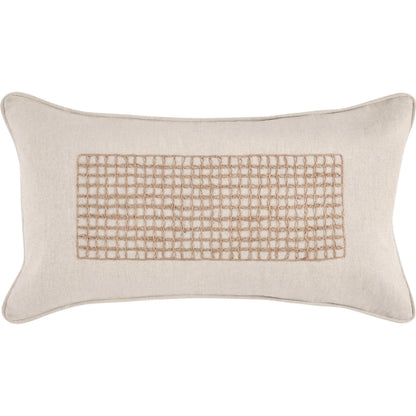 Siena Cotton Linen Blend Throw Pillow by Villa by Classic Home in beige. Made from 50% cotton, 50% belgian flax linen in a transitional style.
