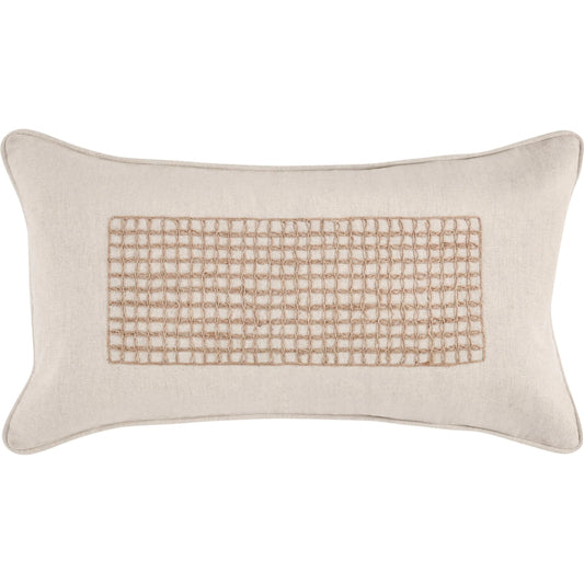 Siena Cotton Linen Blend Throw Pillow by Villa by Classic Home in beige. Made from 50% cotton, 50% belgian flax linen in a unique style.