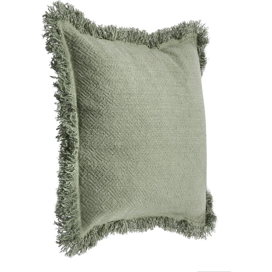 Agatha Cotton Linen Blend Throw Pillow by Villa by Classic Home in cedar green. Made from 60% cotton, 40% linen in a modern style.
