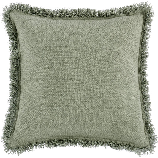 Agatha Cotton Linen Blend Throw Pillow by Villa by Classic Home in cedar green. Made from 60% cotton, 40% linen in a unique style.