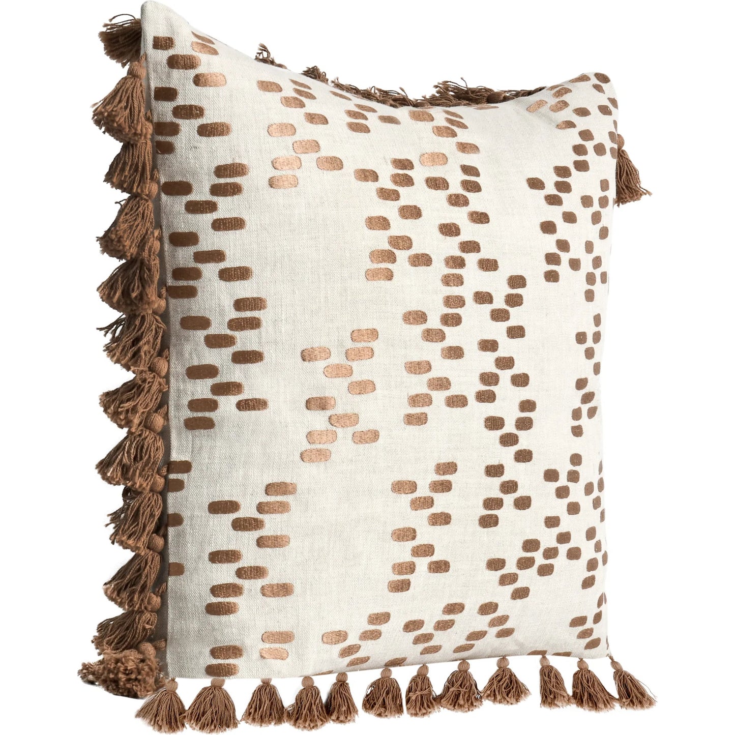 002 SI-2243797 | Additional Silo | Dane Belgian Linen Throw Pillow by Villa by Classic Home in penny brown. Made from 100% belgian flax linen in a eclectic & global style.