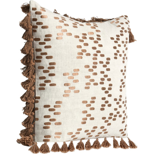 Dane Belgian Linen Throw Pillow by Villa by Classic Home in penny brown. Made from 100% belgian flax linen in a eclectic & global style.