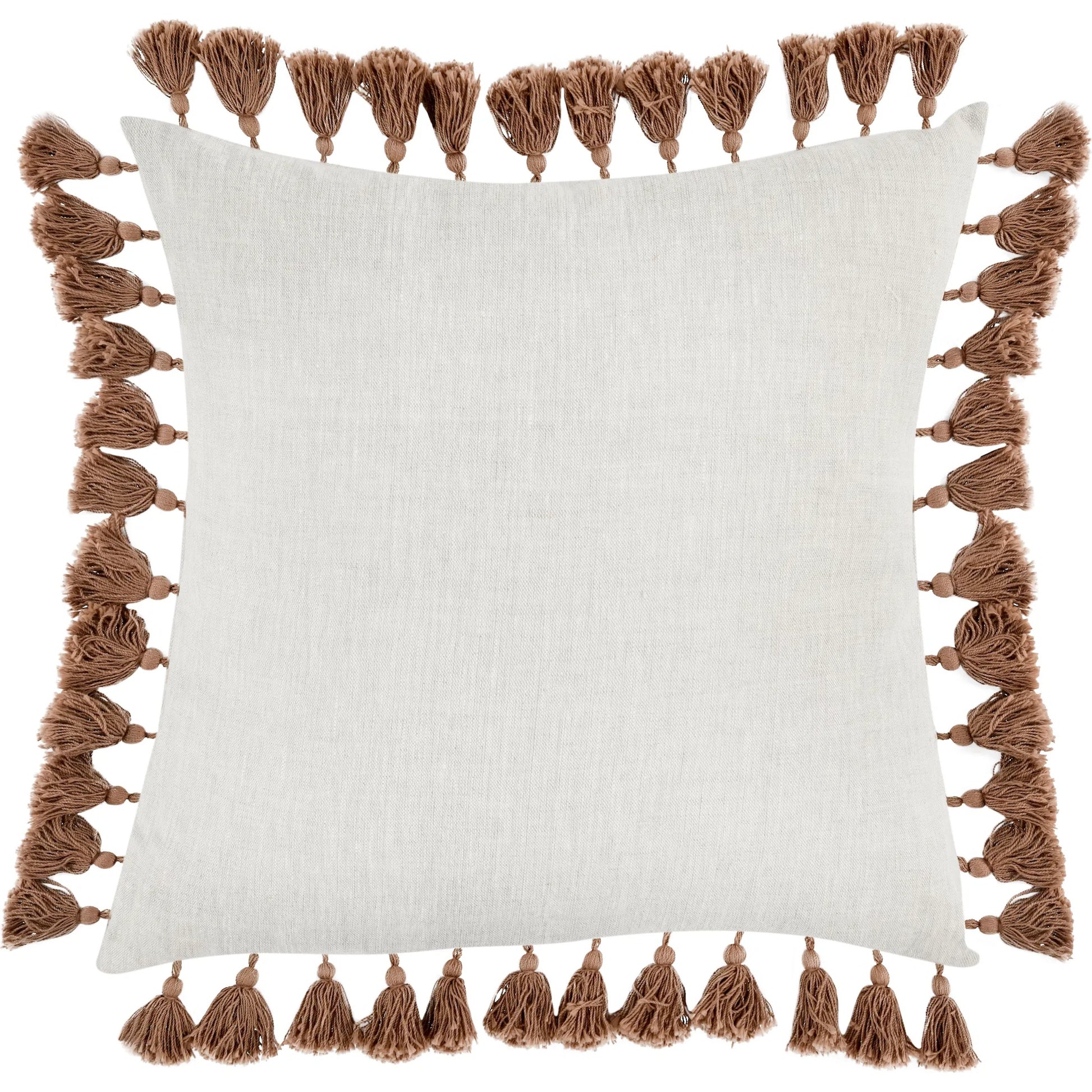 Dane Belgian Linen Throw Pillow by Villa by Classic Home in penny brown. Made from 100% belgian flax linen in a eclectic & global style.