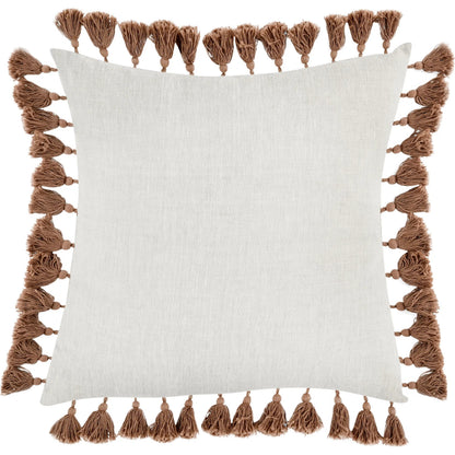 Dane Belgian Linen Throw Pillow by Villa by Classic Home in penny brown. Made from 100% belgian flax linen in a eclectic & global style.