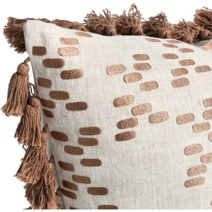 Dane Belgian Linen Throw Pillow by Villa by Classic Home in penny brown. Made from 100% belgian flax linen in a eclectic & global style.