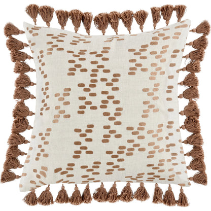 Dane Belgian Linen Throw Pillow by Villa by Classic Home in penny brown. Made from 100% belgian flax linen in a eclectic & global style.