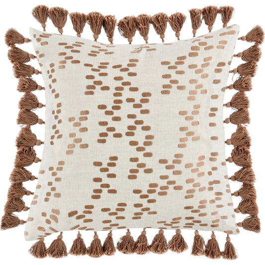 Dane Belgian Linen Throw Pillow by Villa by Classic Home in penny brown. Made from 100% belgian flax linen in a unique style.