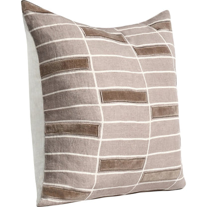Breccia Belgian Linen Throw Pillow by Villa by Classic Home in taupe. Made from 100% belgian flax linen in a transitional style.