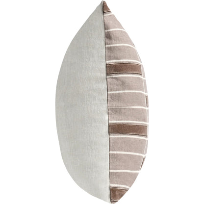 Breccia Belgian Linen Throw Pillow by Villa by Classic Home in taupe. Made from 100% belgian flax linen in a transitional style.