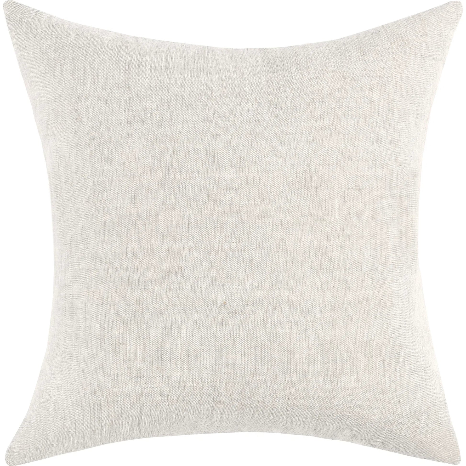 Breccia Belgian Linen Throw Pillow by Villa by Classic Home in taupe. Made from 100% belgian flax linen in a transitional style.