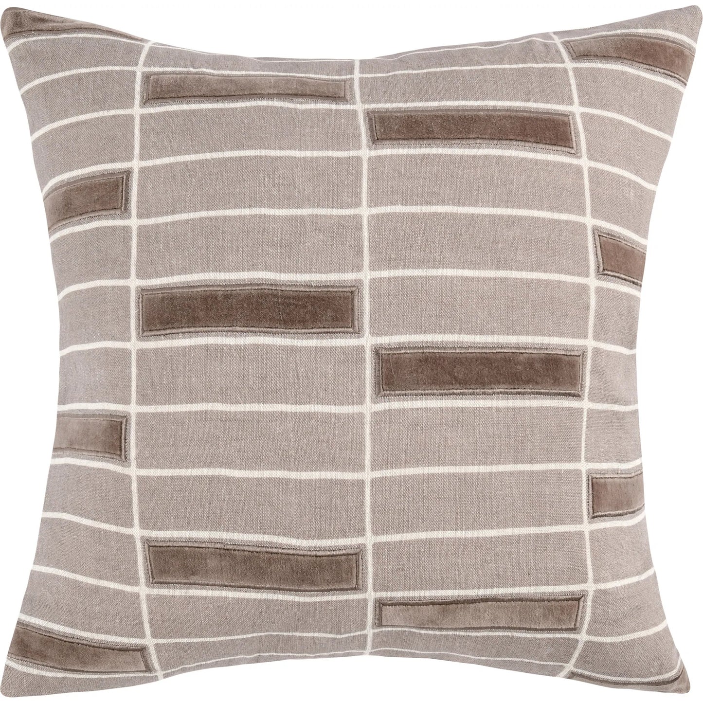 001 SI-2243798 | Primary Silo | Breccia Belgian Linen Throw Pillow by Villa by Classic Home in taupe. Made from 100% belgian flax linen in a transitional style.