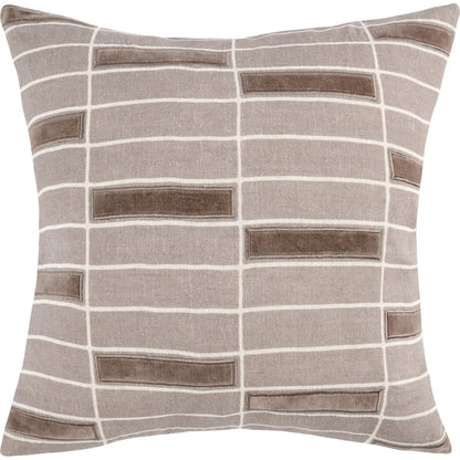 Breccia Belgian Linen Throw Pillow by Villa by Classic Home in taupe. Made from 100% belgian flax linen in a transitional style.