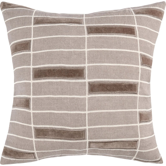 Breccia Belgian Linen Throw Pillow by Villa by Classic Home in taupe. Made from 100% belgian flax linen in a unique style.