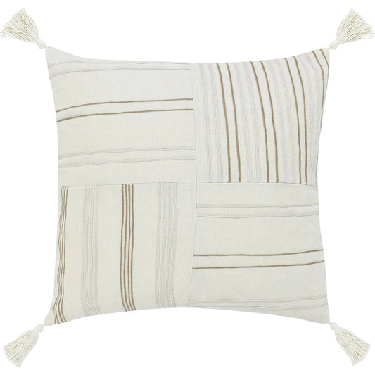 Apana Linen Blend Woven Throw Pillow by Villa by Classic Home in beige. Made from 100% linen in a unique style.