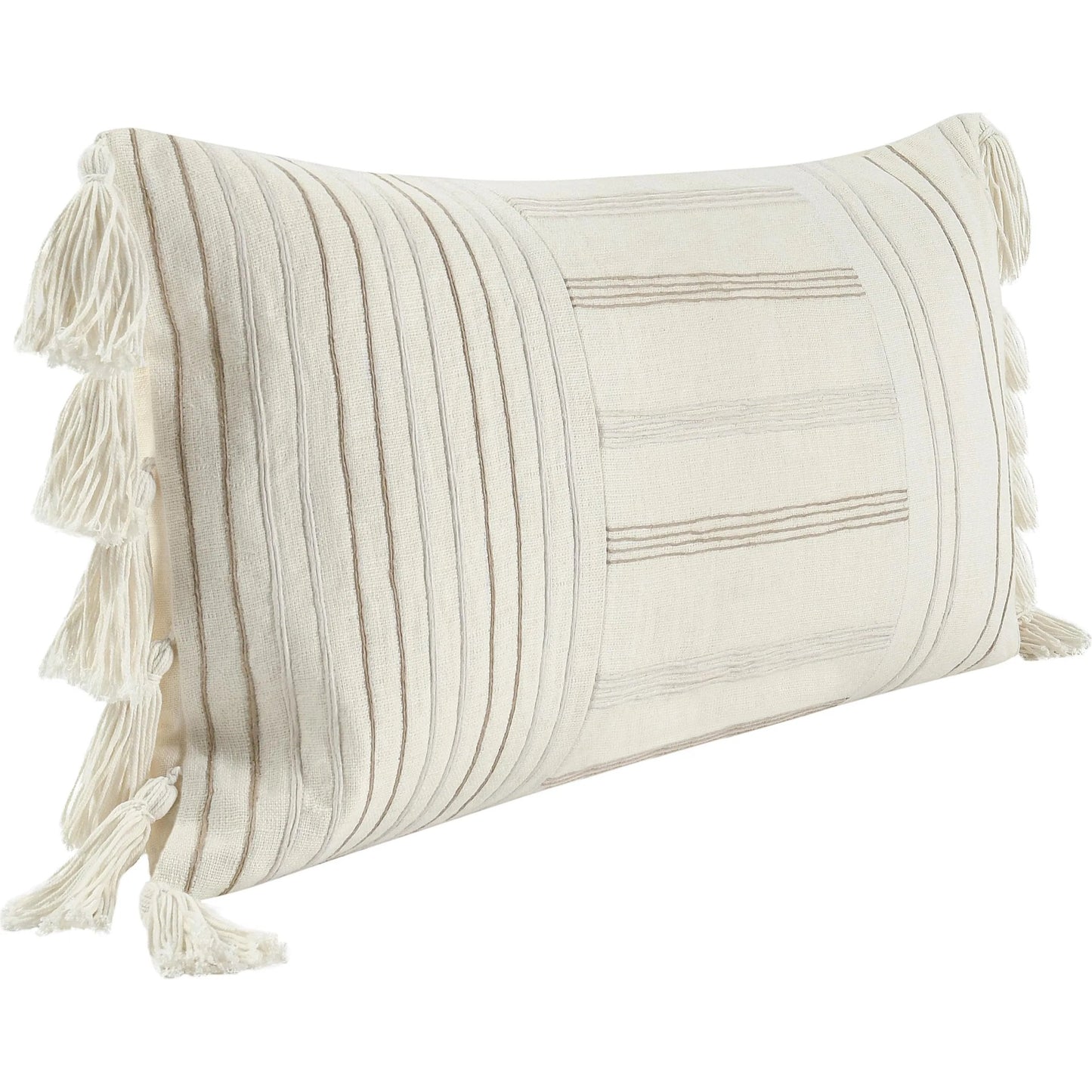 003 SI-2243806 | Additional Silo | Apana Linen Embroidered Throw Pillow by Villa by Classic Home in beige. Made from 100% linen in a modern style.