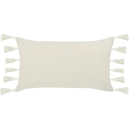 Apana Linen Embroidered Throw Pillow by Villa by Classic Home in beige. Made from 100% linen in a modern style.