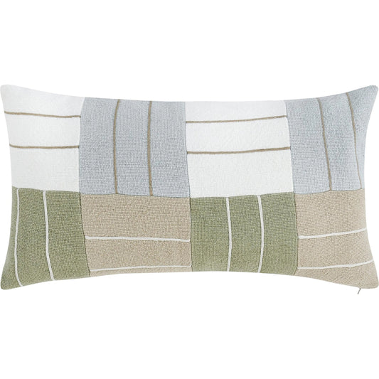 Niya Linen Blend Multicolor Throw Pillow by Villa by Classic Home in wheat green. Made from 60% linen, 40% cotton in a unique style.