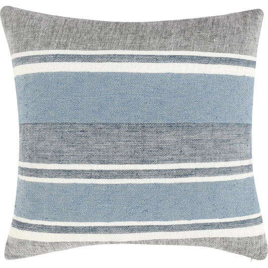 Lima Linen Fabric Capri Throw Pillow by Villa by Classic Home in blue. Made from 100% linen in a unique style.
