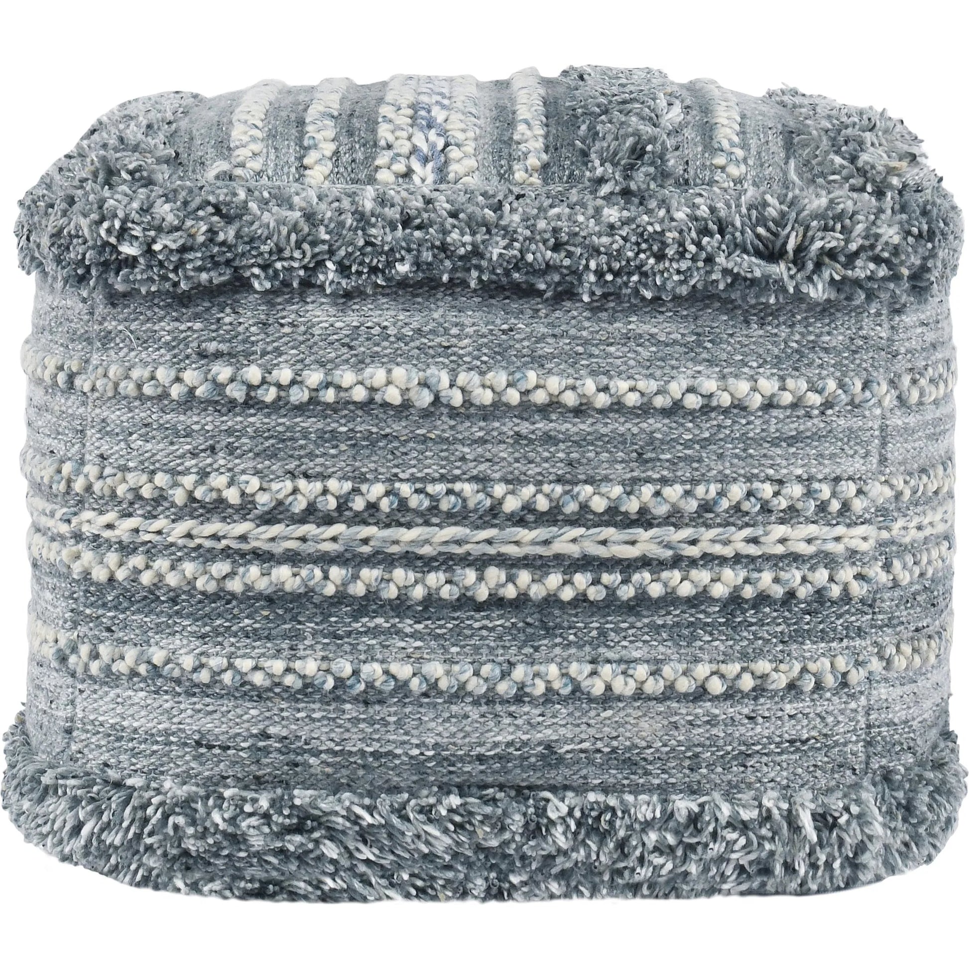 Elko Pouf by Villa by Classic Home in blue. Made from 100% polyester in a eclectic & global style.