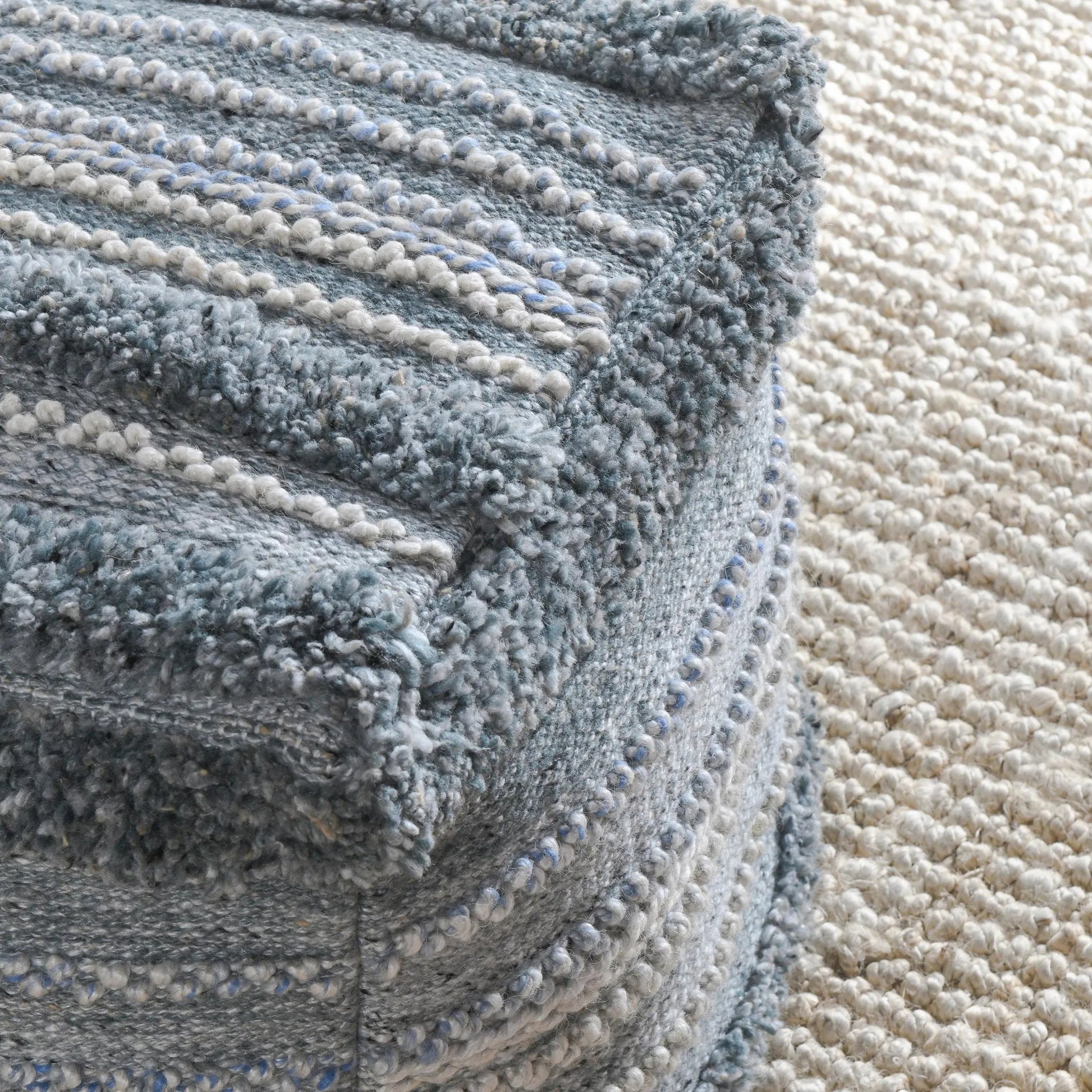 Elko Pouf by Villa by Classic Home in blue. Made from 100% polyester in a eclectic & global style.