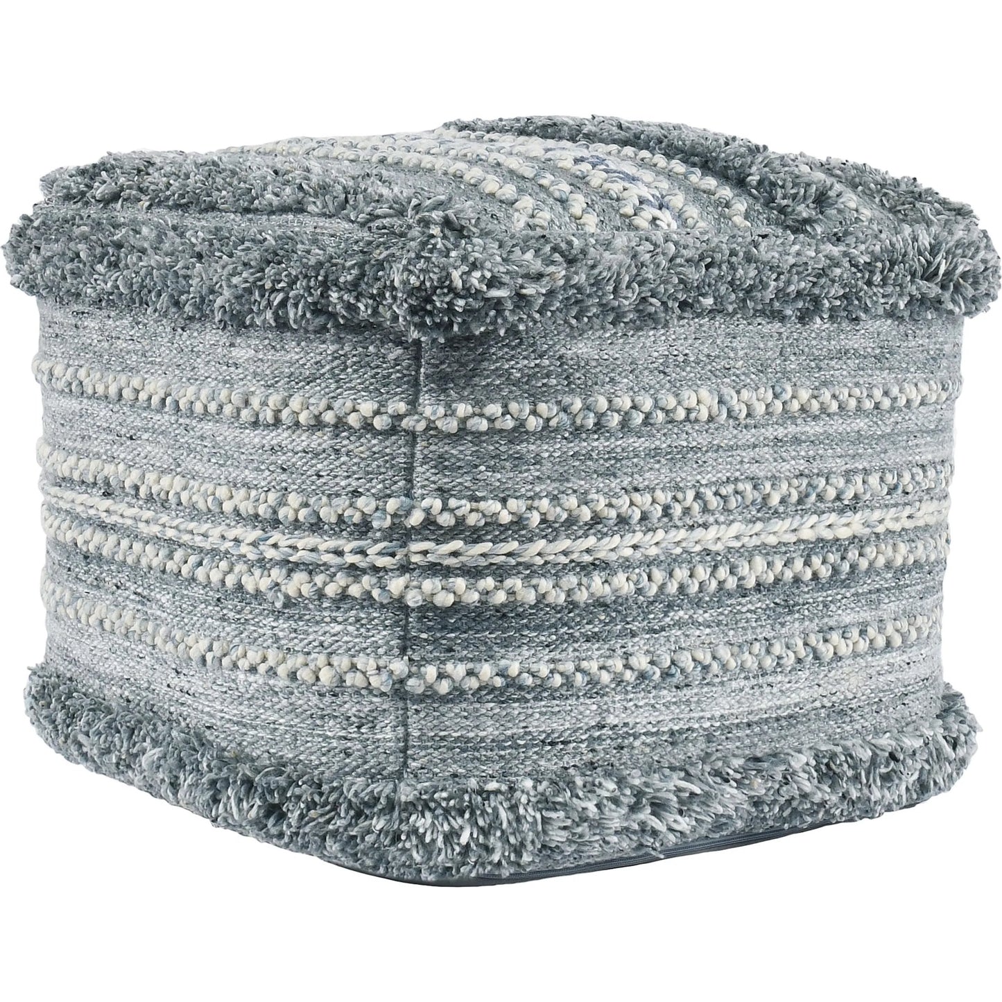 001 SI-2243810 | Primary Silo | Elko Pouf by Villa by Classic Home in blue. Made from 100% polyester in a eclectic & global style.