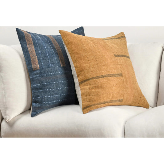 Origin Belgian Linen Blend Pillow by Villa by Classic Home in chestnut brown. Made from 100% belgian flax linen in a rustic style.