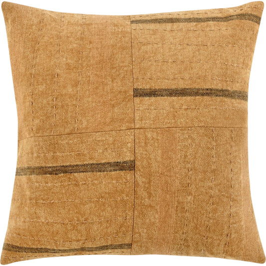 Origin Belgian Linen Blend Pillow by Villa by Classic Home in chestnut brown. Made from 100% belgian flax linen in a rustic style.