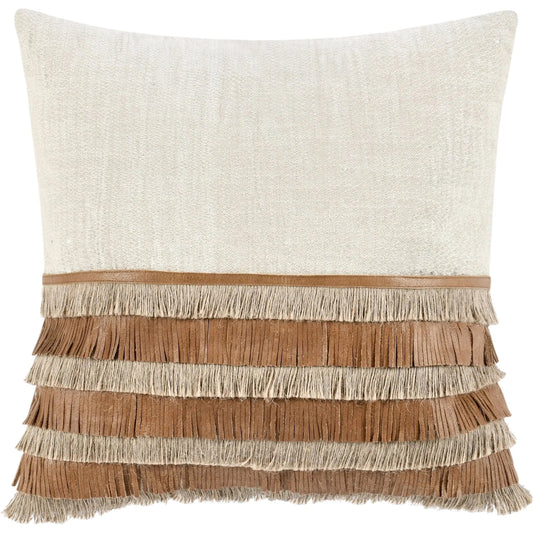 Casa Cotton Throw Pillow by Villa by Classic Home in chestnut natural. Made from 100% cotton in a unique style.