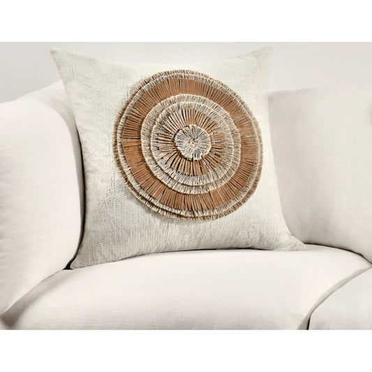 Pueblo Cotton Fabric Throw Pillow by Villa by Classic Home in chestnut, natural. Made from 100% cotton in a transitional style.