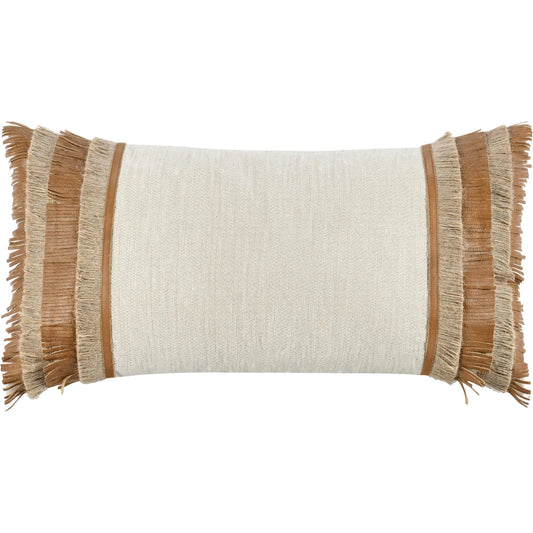 Pottery Cotton Fabric Throw Pillow by Villa by Classic Home in chestnut, natural. Made from 100% cotton in a unique style.