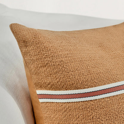 Pryce Cotton Linen Blend Throw Pillow by Villa by Classic Home in chestnut brown, terracotta. Made from 60% cotton, 40% belgian flax linen in a transitional style.