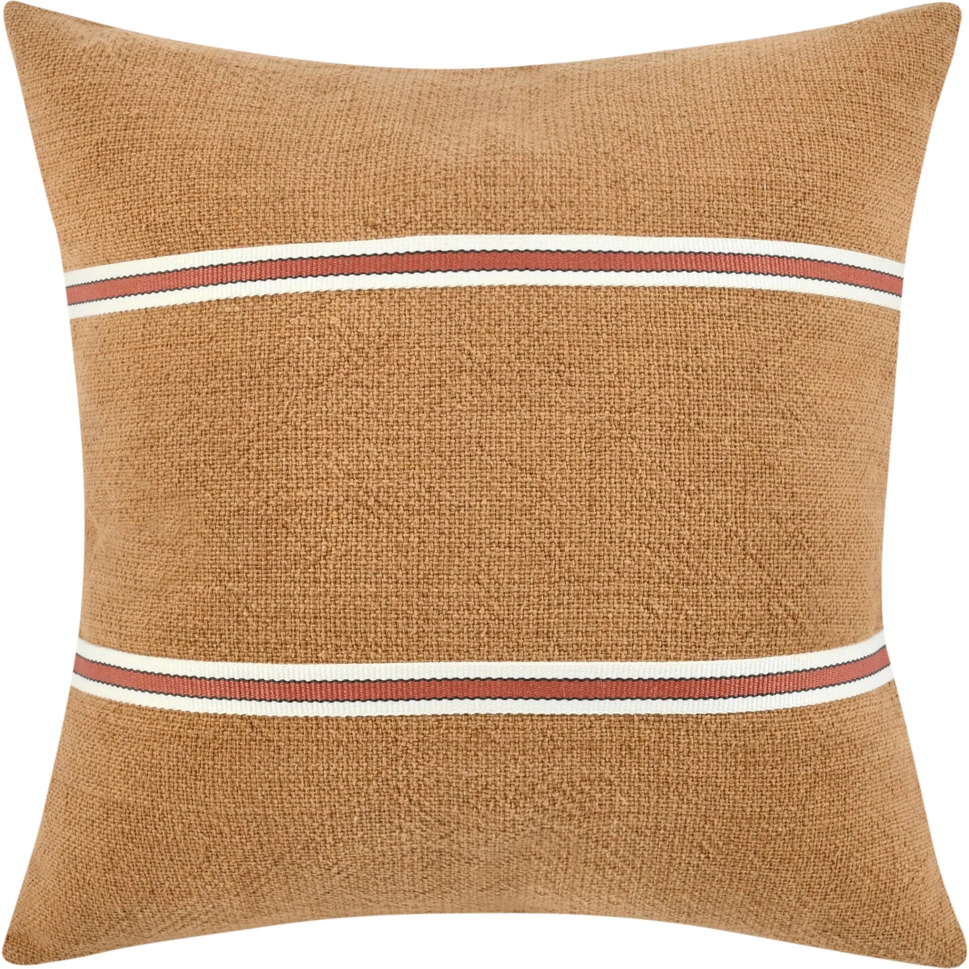 Pryce Cotton Linen Blend Throw Pillow by Villa by Classic Home in chestnut brown, terracotta. Made from 60% cotton, 40% belgian flax linen in a transitional style.