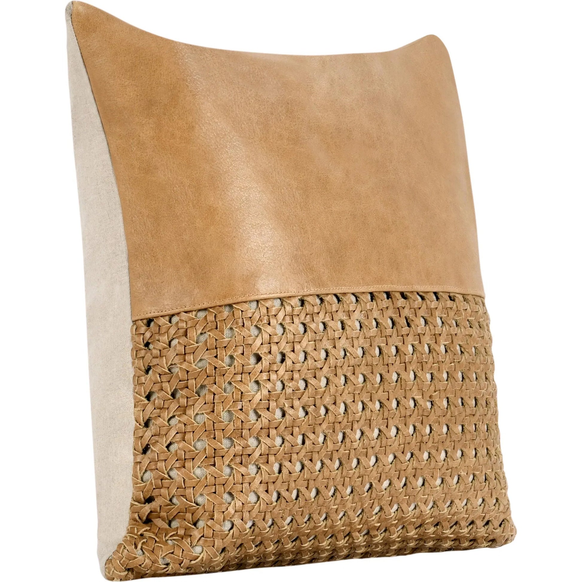 Toscano Genuine Leather Throw Pillow by Villa by Classic Home in chestnut brown. Made from 100% genuine leather in a traditional style.