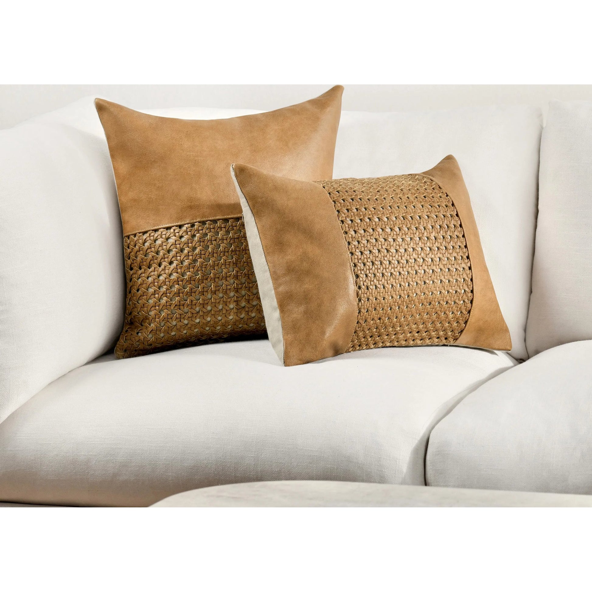 Toscano Genuine Leather Throw Pillow by Villa by Classic Home in chestnut brown. Made from 100% genuine leather in a traditional style.