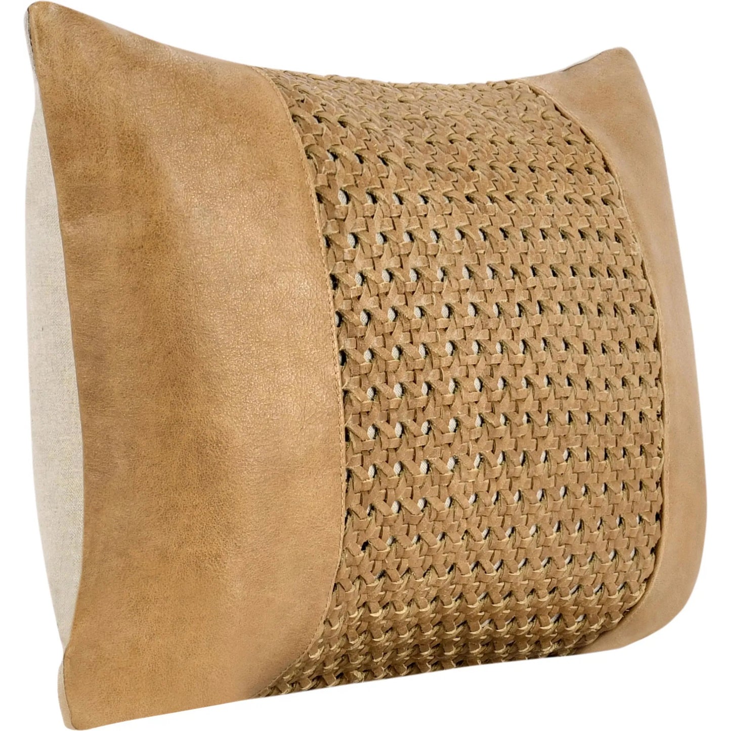 005 SI-2243831 | Additional Silo | Toscano Genuine Leather Throw Pillow by Villa by Classic Home in chestnut brown. Made from 100% genuine leather in a traditional style.