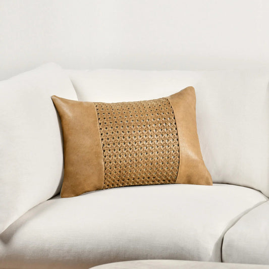 Toscano Genuine Leather Throw Pillow by Villa by Classic Home in chestnut brown. Made from 100% genuine leather in a unique style.