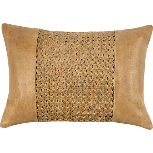 Toscano Genuine Leather Throw Pillow by Villa by Classic Home in chestnut brown. Made from 100% genuine leather in a unique style.