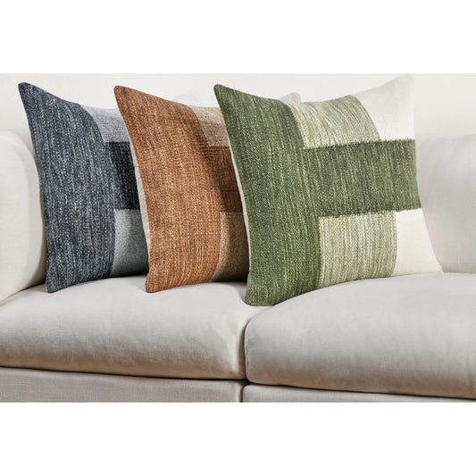 Kass Woven Fabric Color Block Throw Pillow by Villa by Classic Home. Made from 90% viscose, 10% polyester in a transitional style.