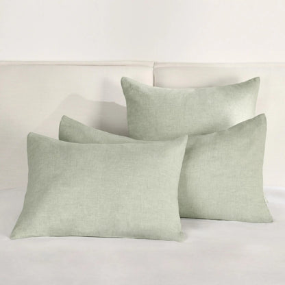 Jayson Sagebrush Linen Cashmere Sham by Villa by Classic Home in sage. Made from 70% linen, 25% cotton, 5% cashmere in a transitional style.