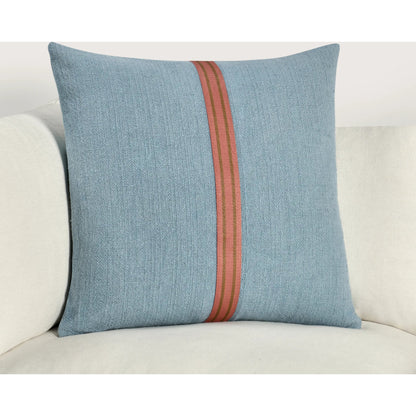 Breton Cotton Linen Blend Throw Pillow by Villa by Classic Home in blue. Made from 60% cotton, 40% belgian linen in a eclectic & global style.