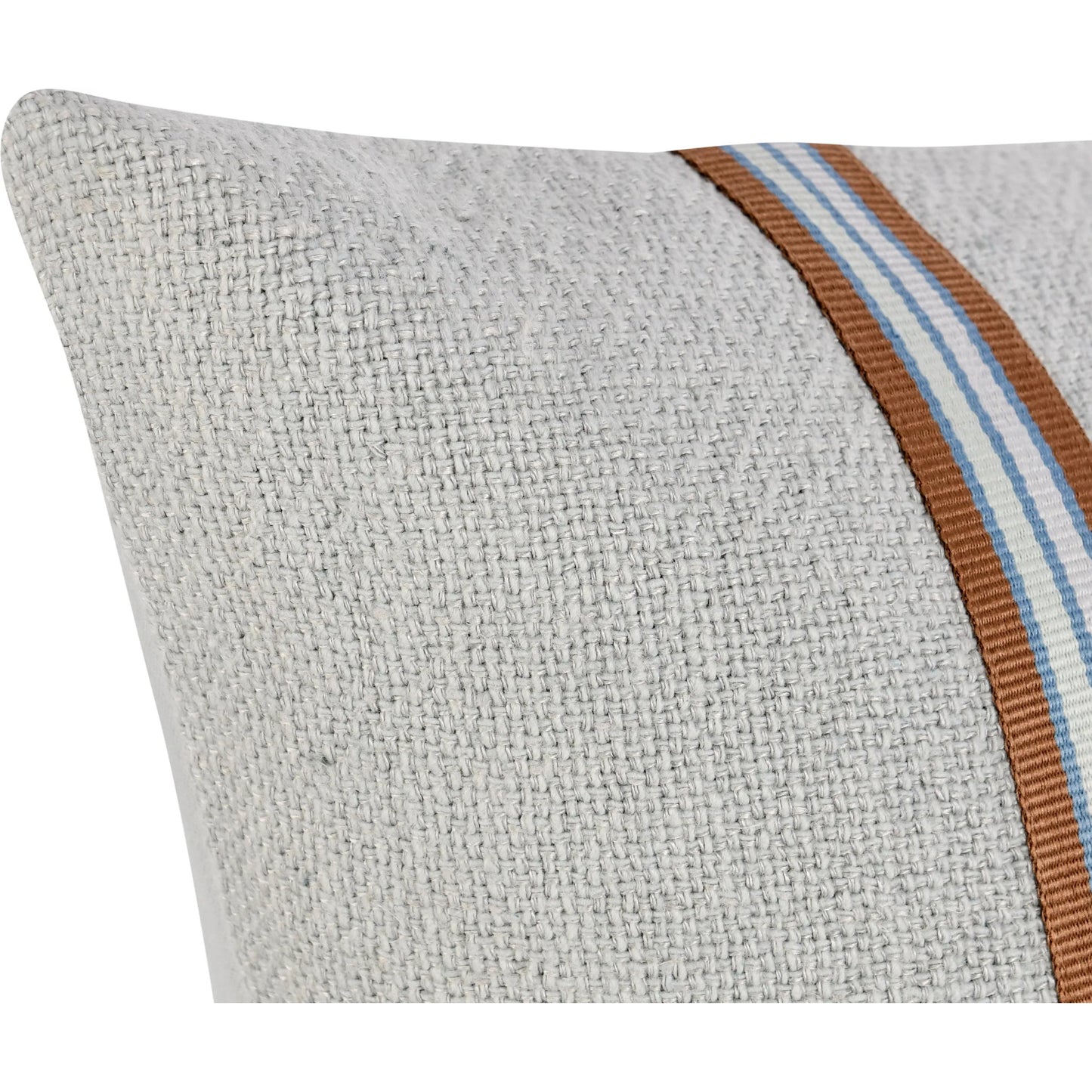 005 SI-2243836 | Closeup | Eddie Cotton Linen Blend Throw Pillow by Villa by Classic Home in sagebrush green. Made from 60% cotton, 40% belgian linen in a eclectic & global style.