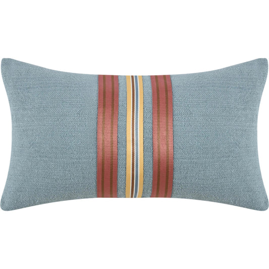 Breton Cotton Linen Blend Throw Pillow by Villa by Classic Home in blue. Made from 60% cotton, 40% belgian linen in a eclectic & global style.