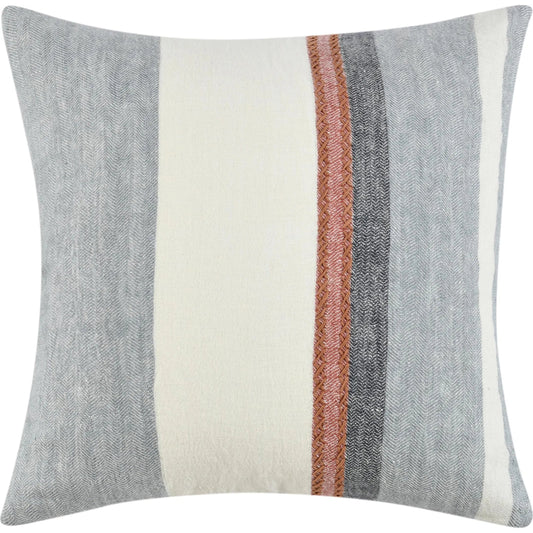 Caylor Belgian Linen Blend Multicolor Throw Pillow by Villa by Classic Home in blue. Made from 100% belgian flax linen in a unique style.